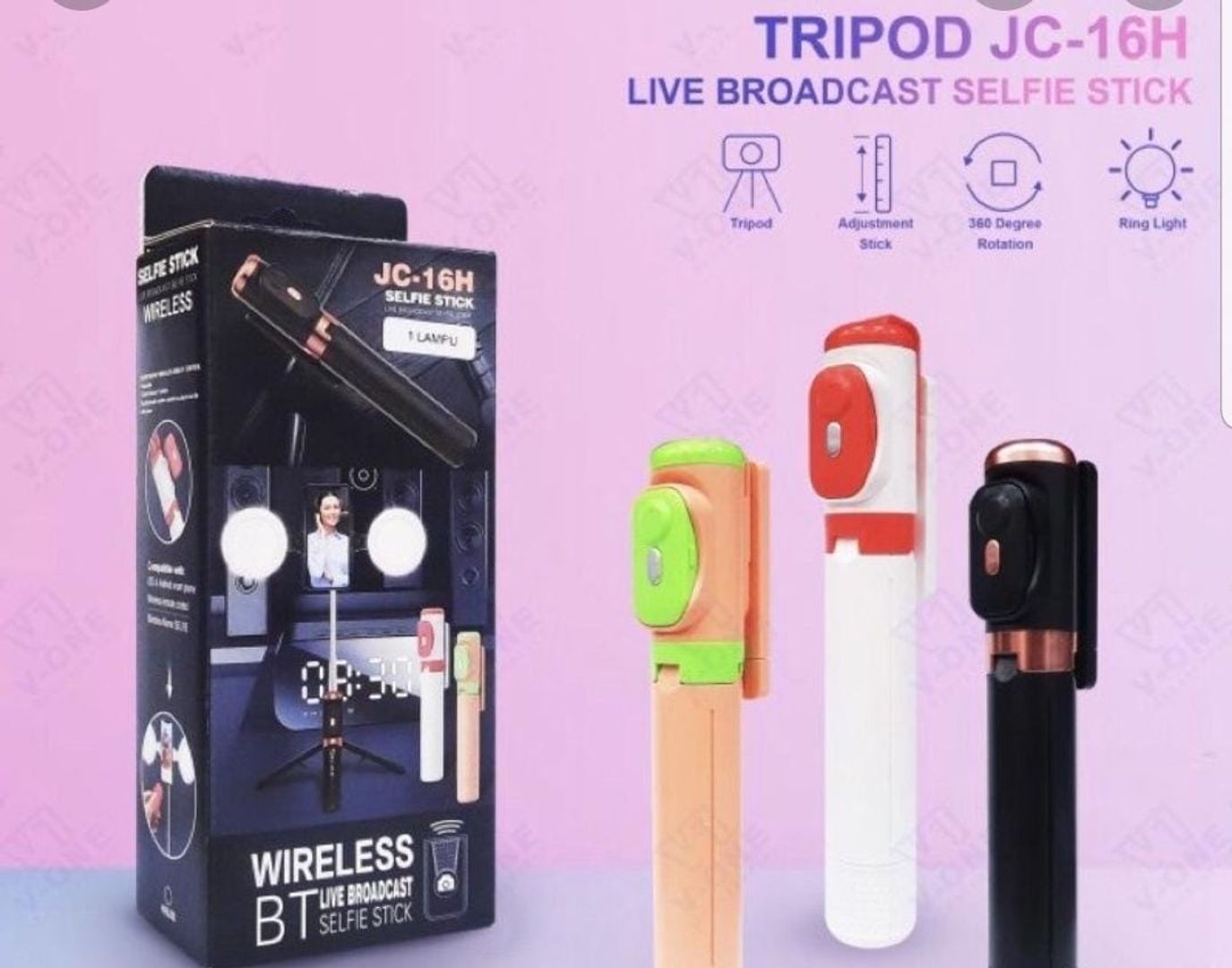 TRIPODE CON ARO DE LUZ