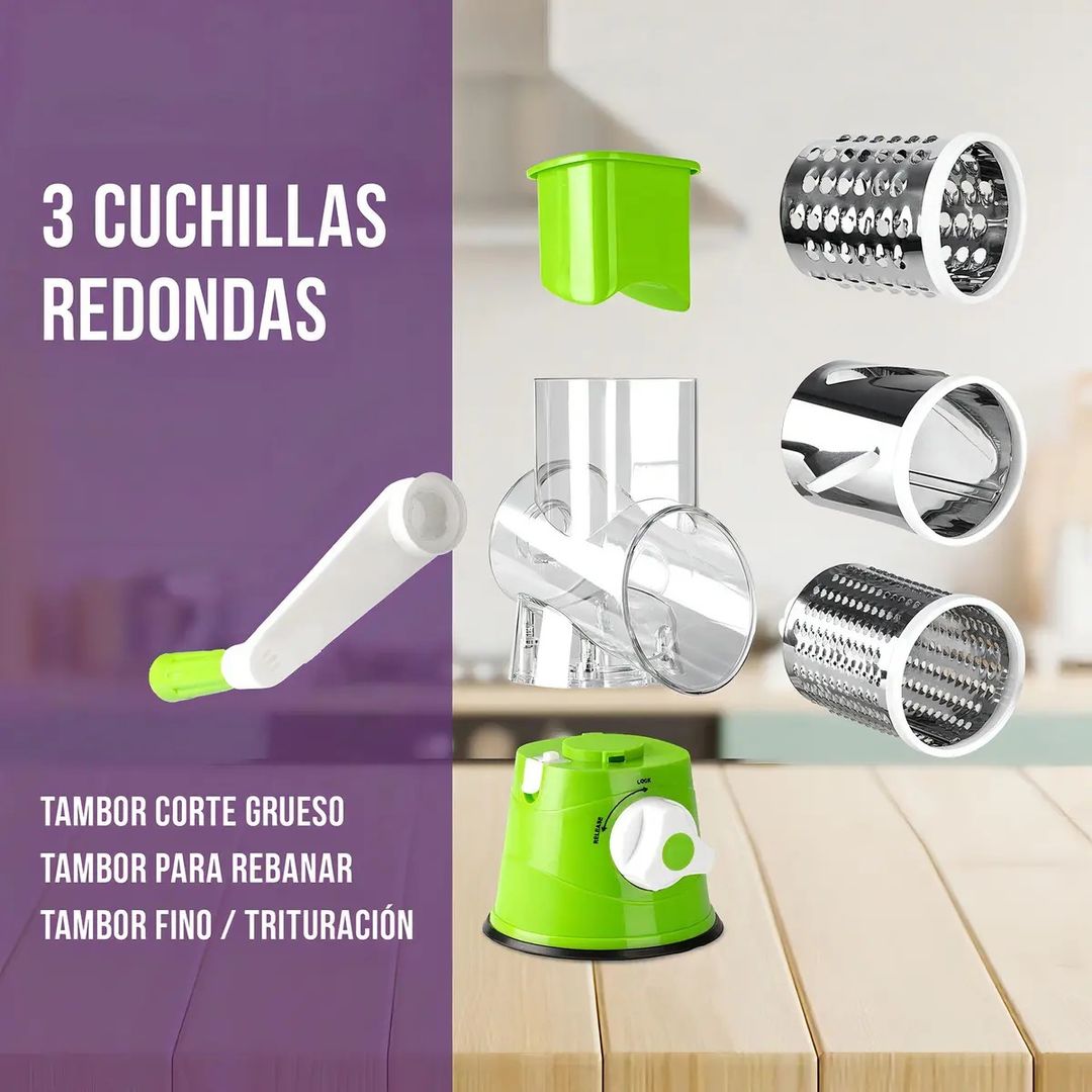 Molino Rallador y Cortador Manual Tipo Mandolina