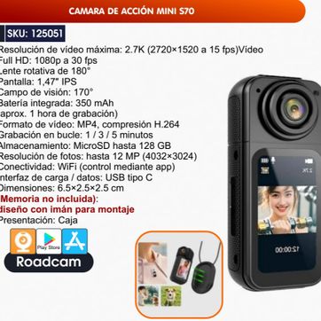 Imagen del producto CAMARA DE ACCION MINI S70