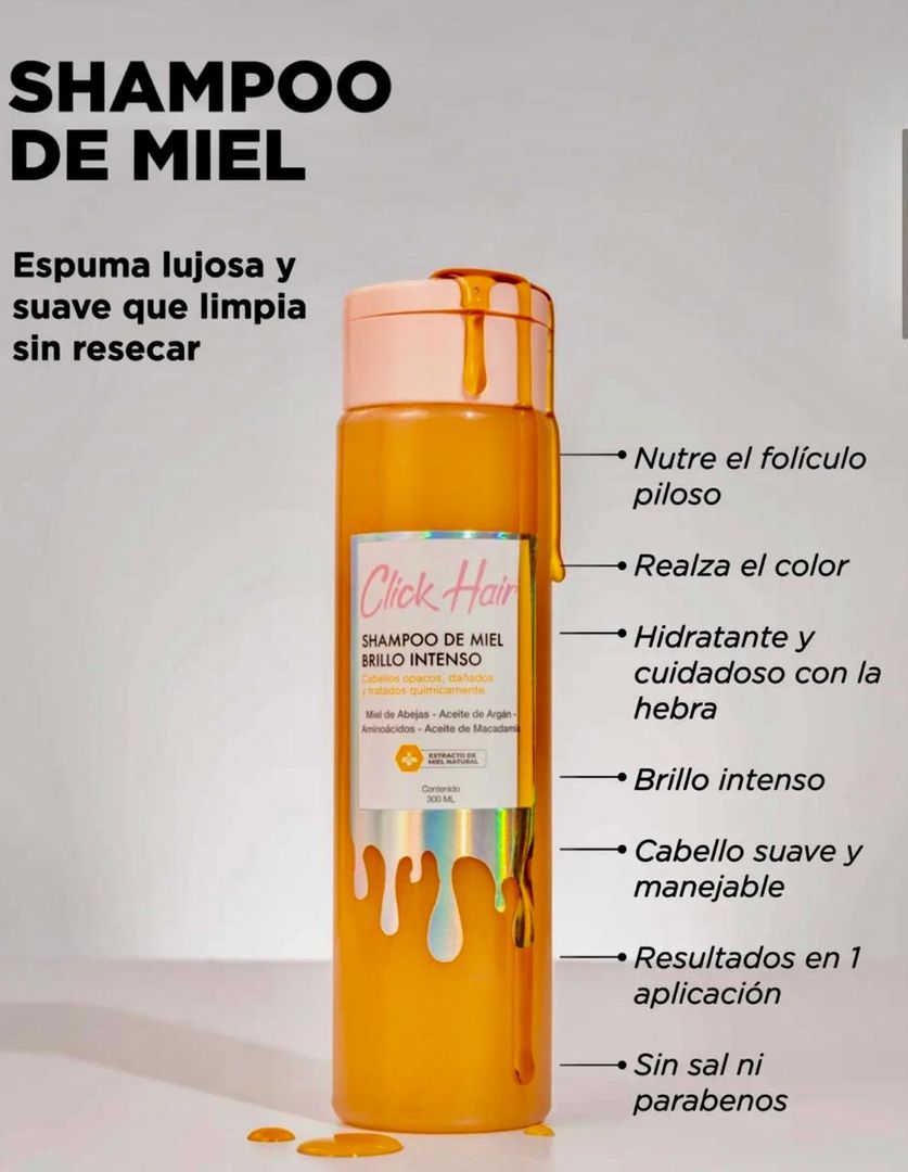 CLICK HAIR SHAMPOO DE MIEL BRILLO INTENSO