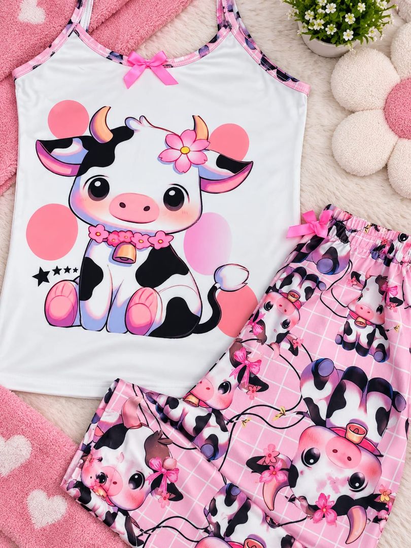 PIJAMA PANTALON VAQUITA ROSA