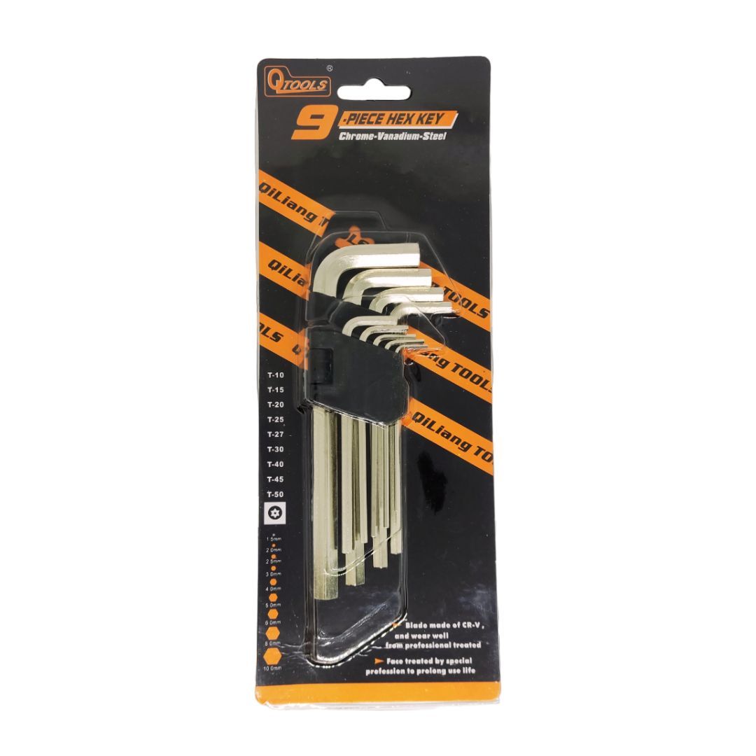 JUEGO DE LLAVES ALLEN LARGA X 9PCS