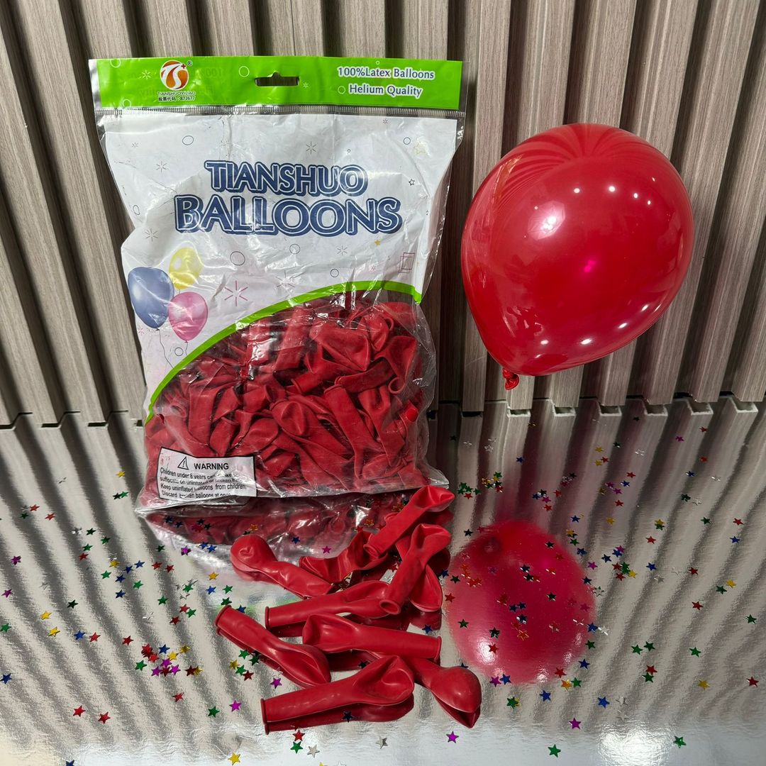 GLOBOx 100 UNIDADES R6 LATEX FASHION ROJO