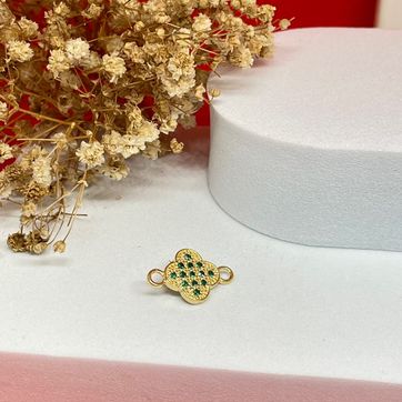 Herraje van cleef diamantado verde circonias - imagen 1