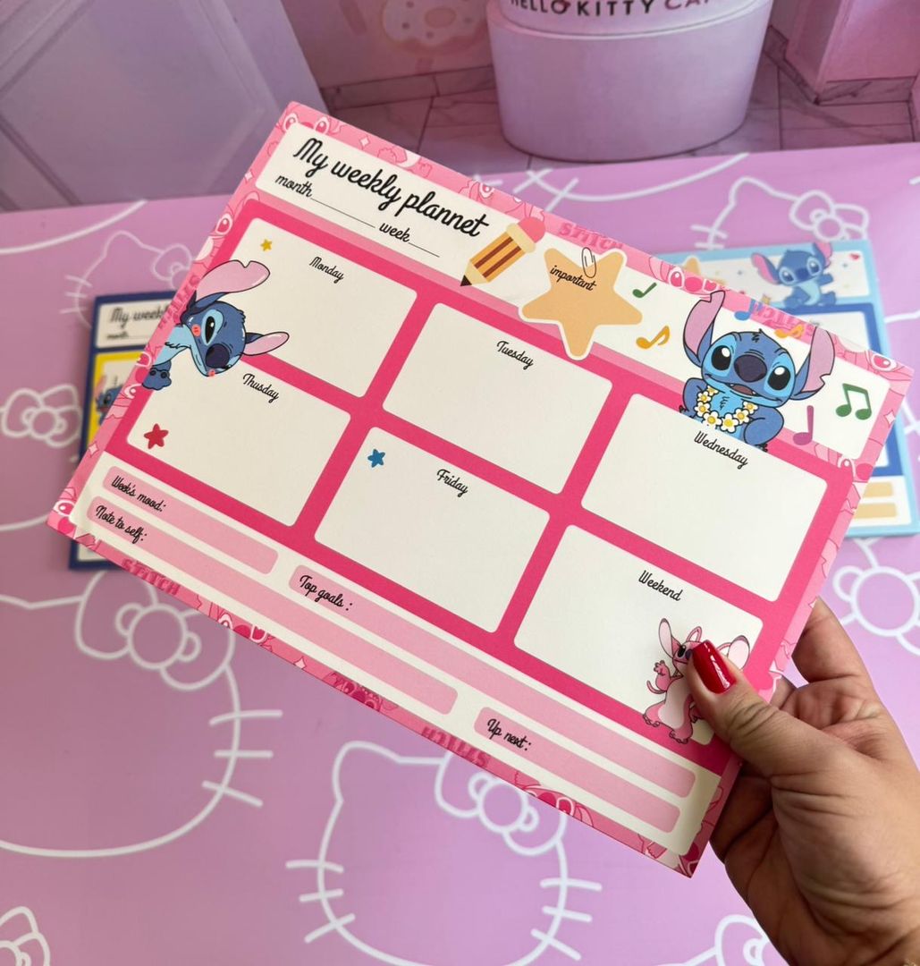 Planeador semanal stitch 