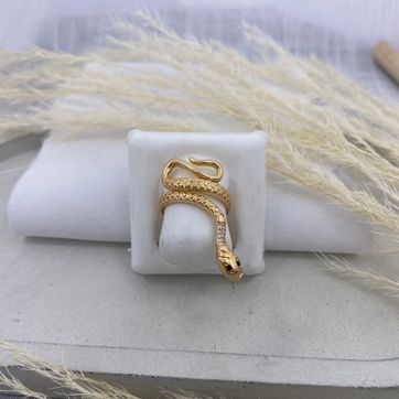 Imagen del producto Anillo serpiente, oro rosa, covergold 