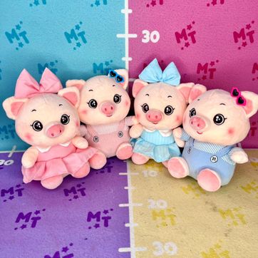 Imagen del producto Cerdita gafas vestido rayas