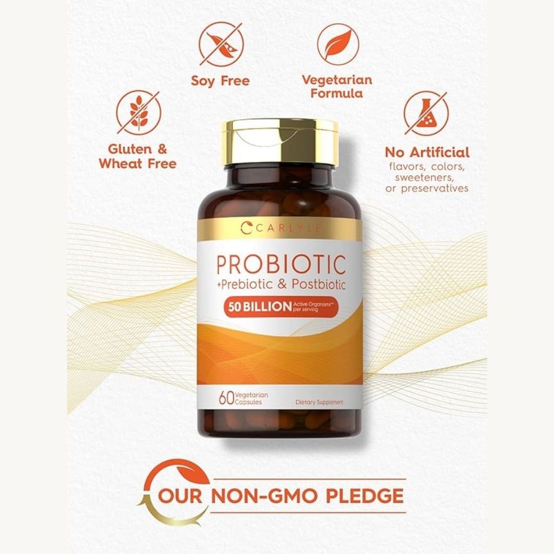 Prebióticos, probióticos y Postbióticos 60 cap CARLYLE