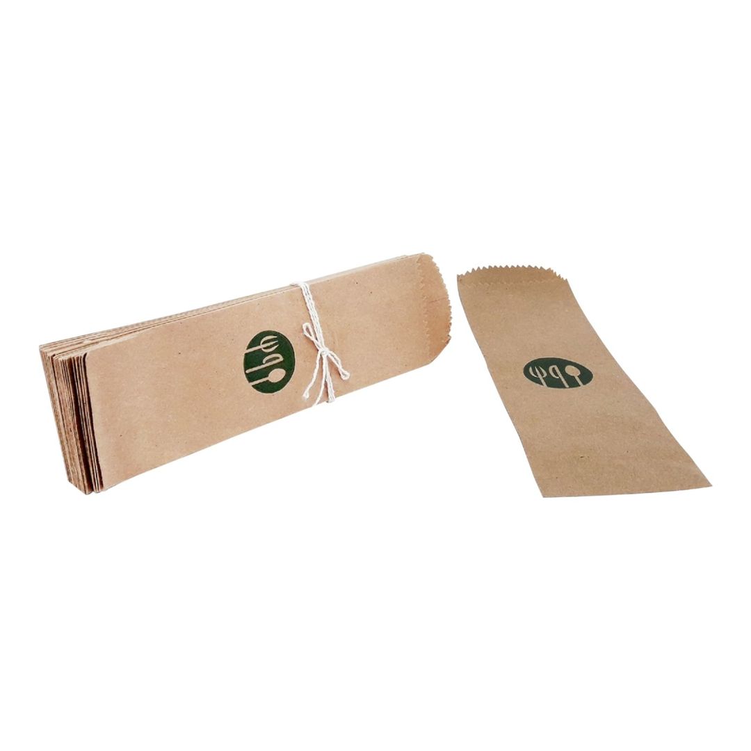 M. BOLSA PARA CUBIERTOS IMPRESA PAPEL PAQ X 100 UND 