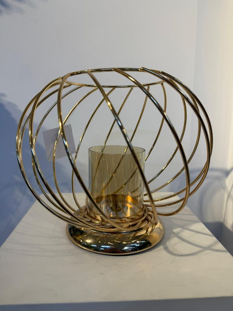 CANDELABRO ESFERA DORADA