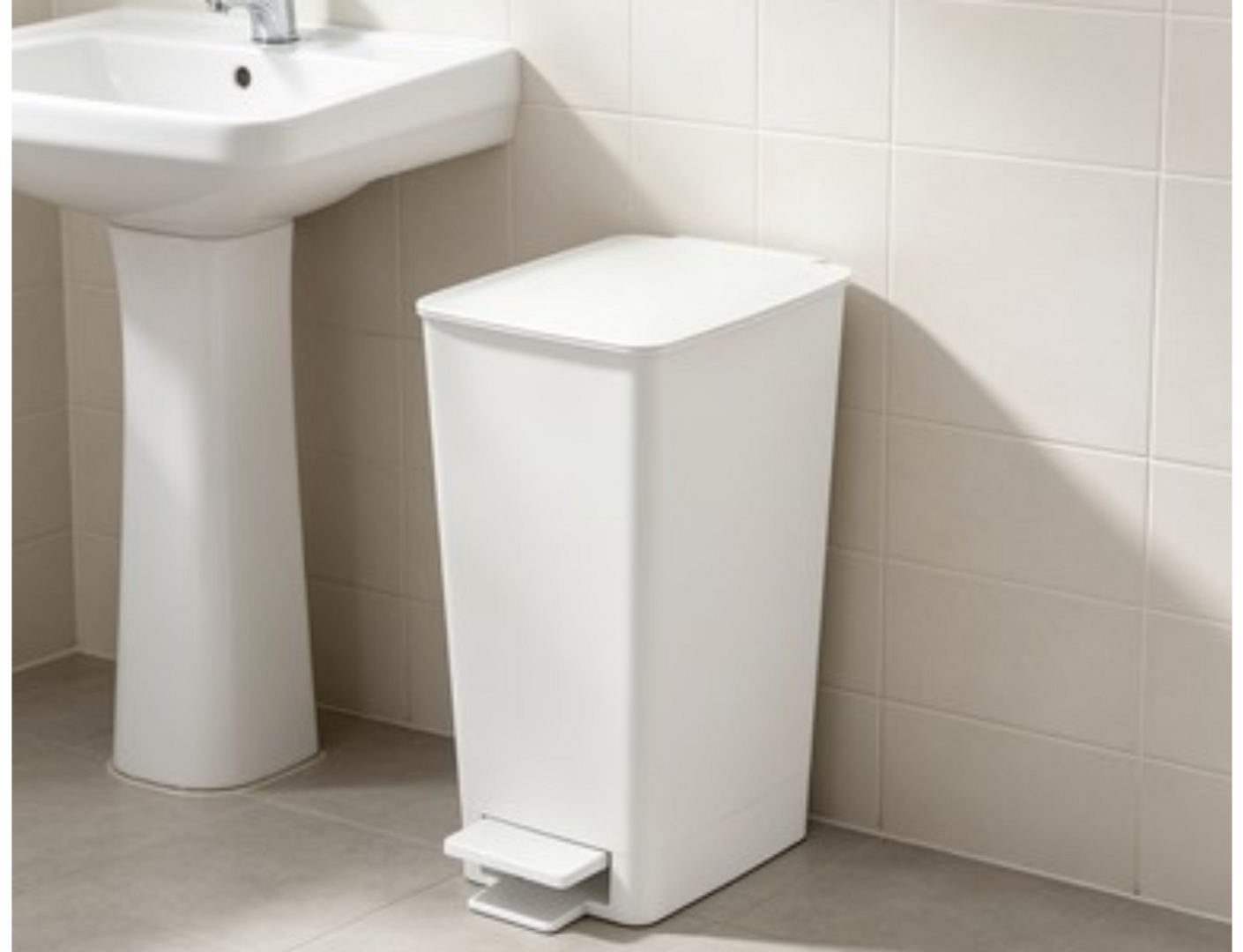BASURERO PEDAL SLIM 8 LT BLANCO-RIMAX