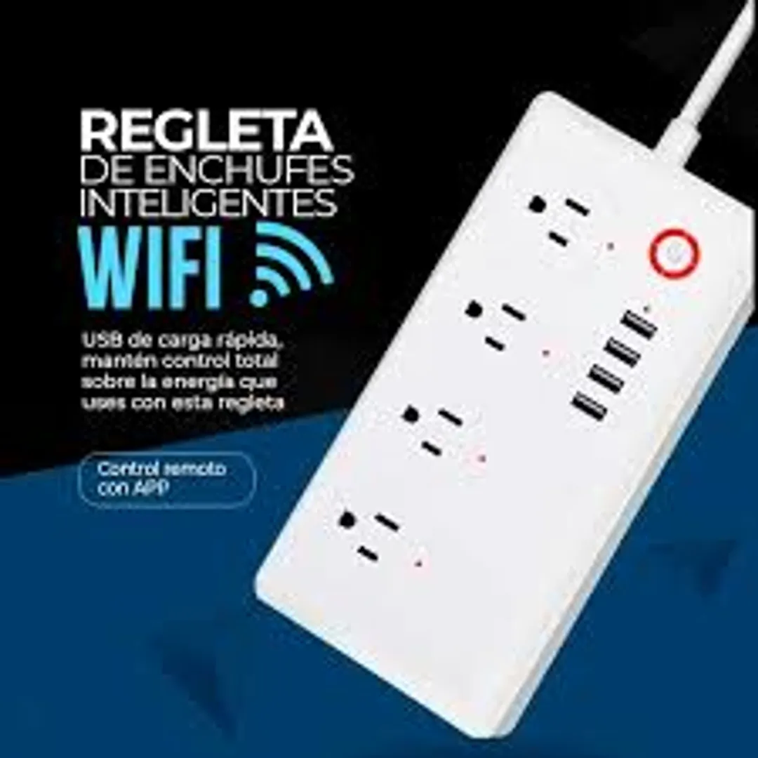 REGLETA INTELIGENTE WIFI 4 TOMAS 5 PUERTOS USB 