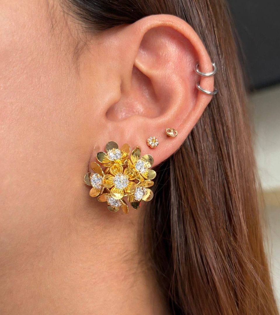 Arete flor Bouquet Cristal