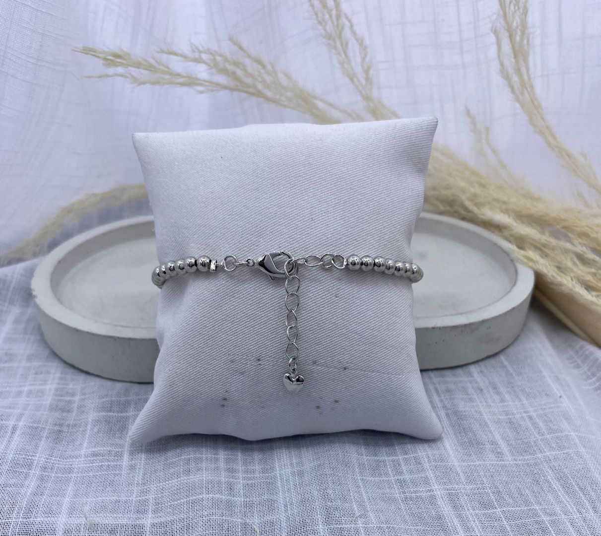 Pulsera perla, pequeña, plateada, covergold 
