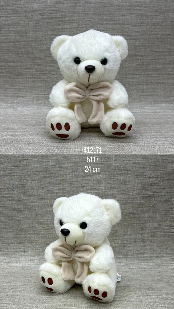 OSO BLANCO CON MOÑO 24 CM