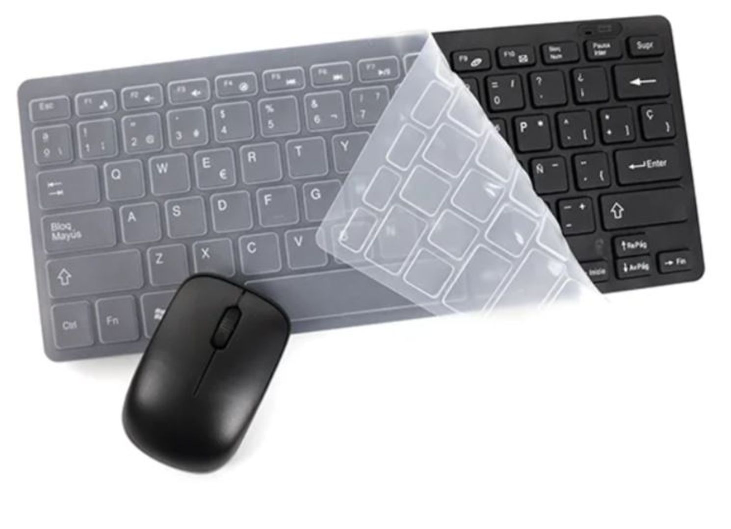 Combo Mouse y teclado inalámbrico Slim negro K-03