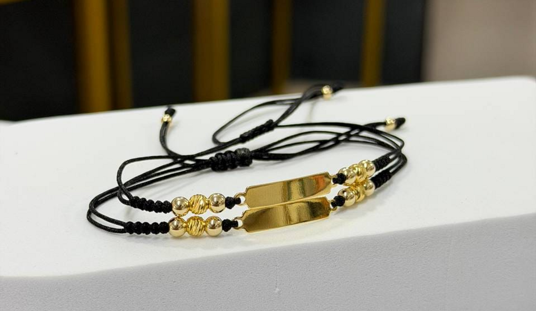 Par pulseras placa 