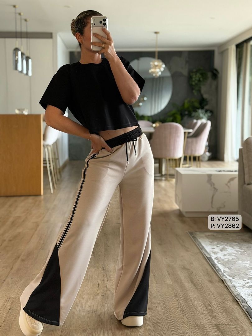 JOGGER BICOLOR LINEA TEJIDA VY2862