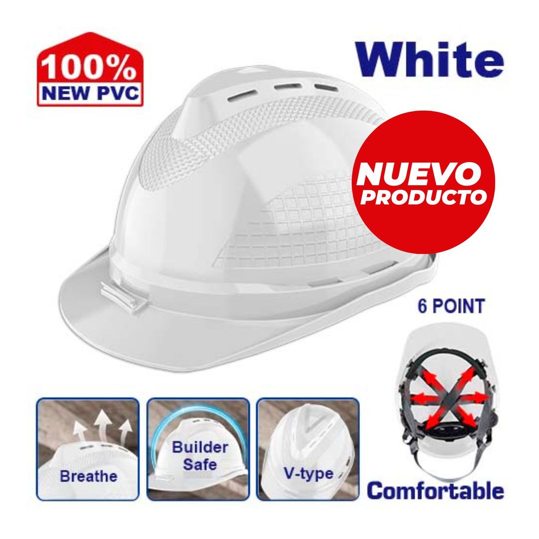 EMTOP CASCO PARA CONSTRUCCION BLANCO 6 SOPORTES SUPER EMTOP