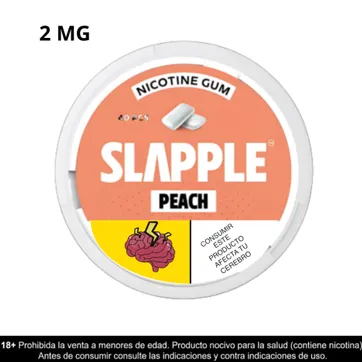 Imagen del producto Slapple Peach Chicles De Nicotina 2mg