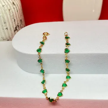 Pulsera corazon bisel continuo verde 18cm - imagen 1