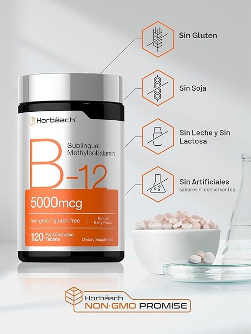 Vitamina B12 de 5000 mcg 120 tab Horbäach