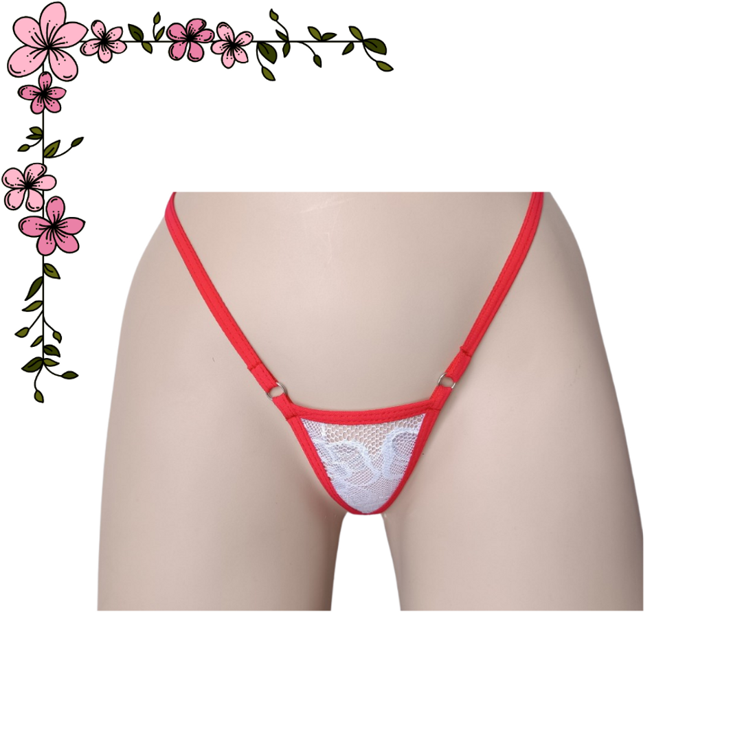 Micro tanga hilo en encaje combinada