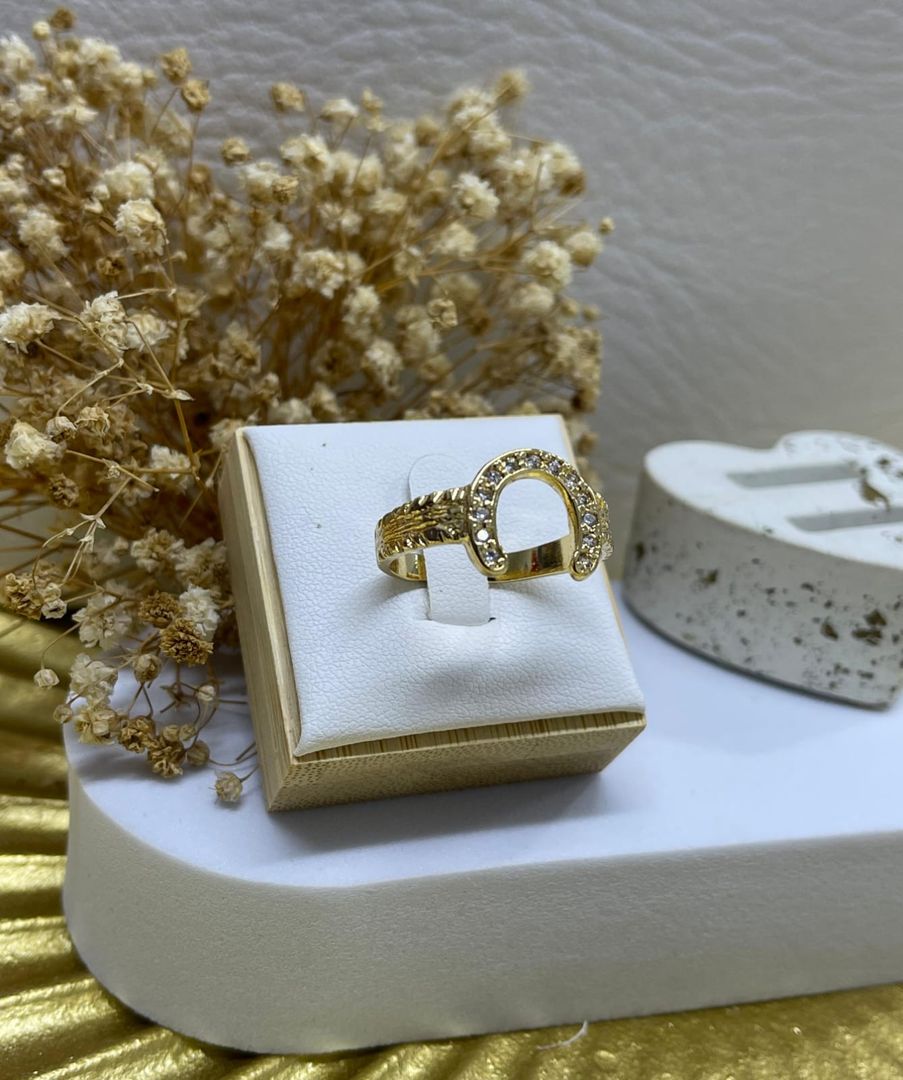 Anillo herradura circonias tallado