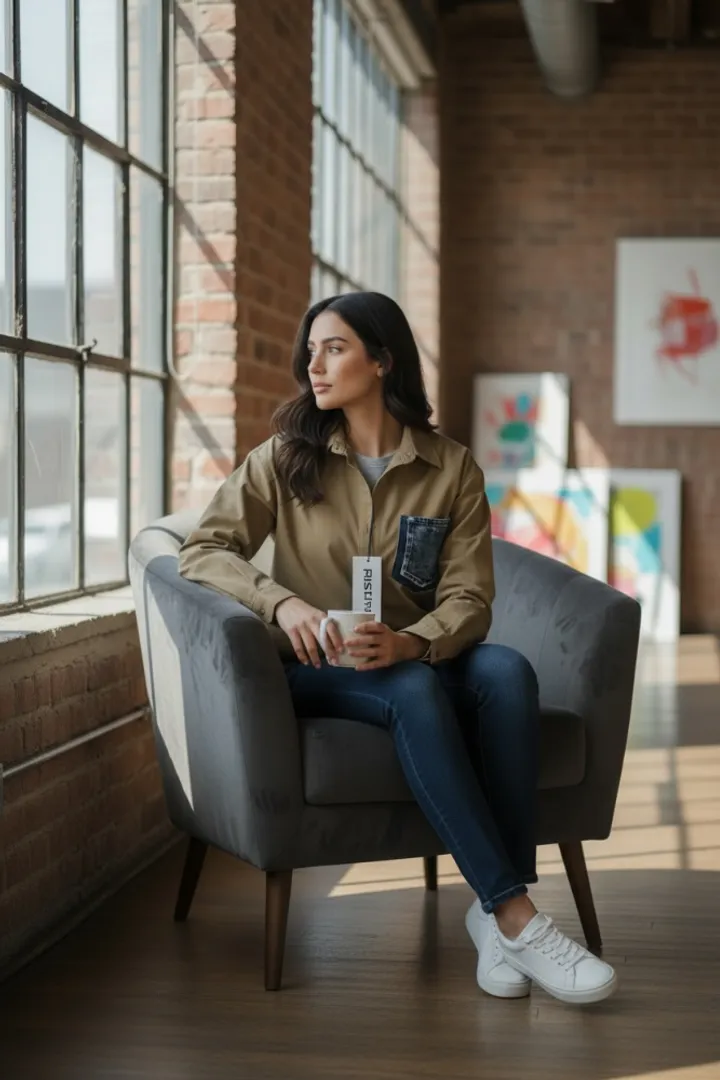 BLUSÓN VERDE MILITAR DENIM