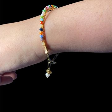 Pulsera Tejida Cristales Multicolor - imagen 2