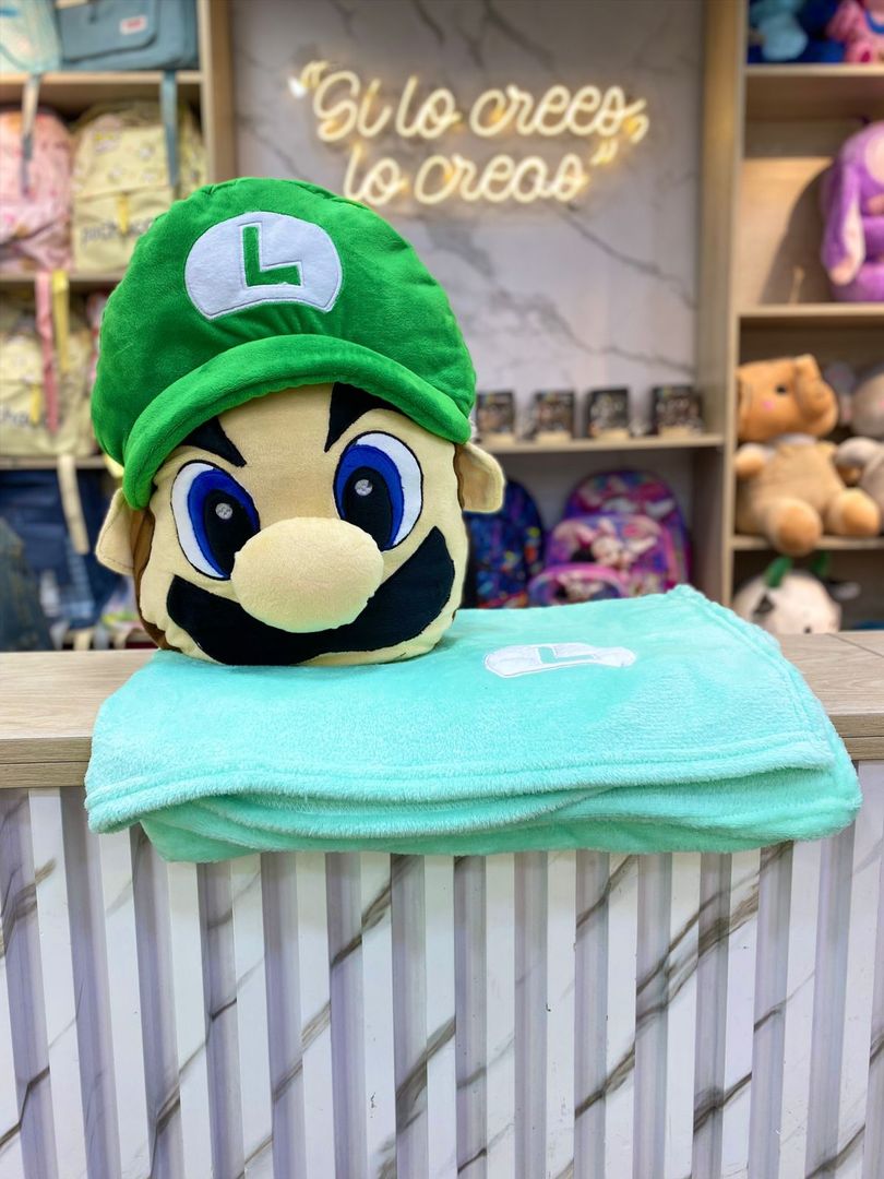 COJÍN CON COBIJA MARIO BROS ( 40 CM )