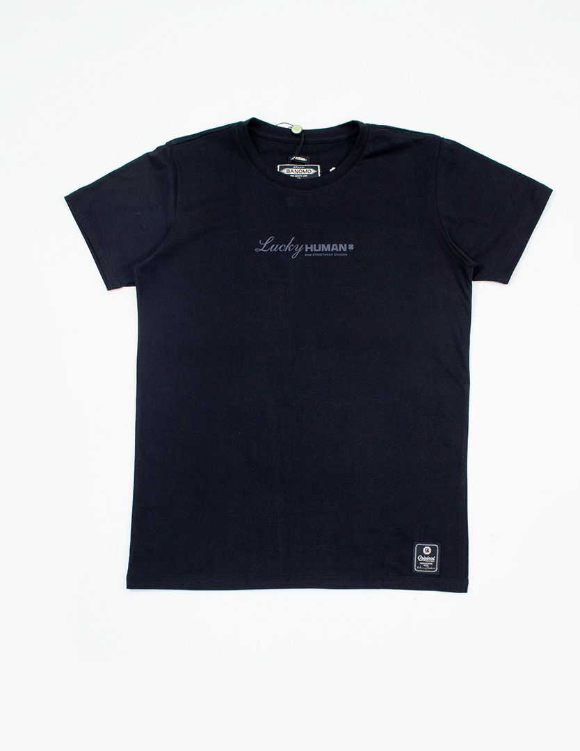 camiseta slim negra good luck collection 