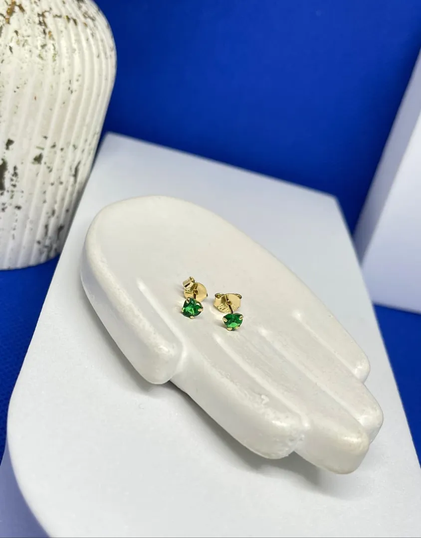 Topos corazon 4 puntas verde de 3.5mm