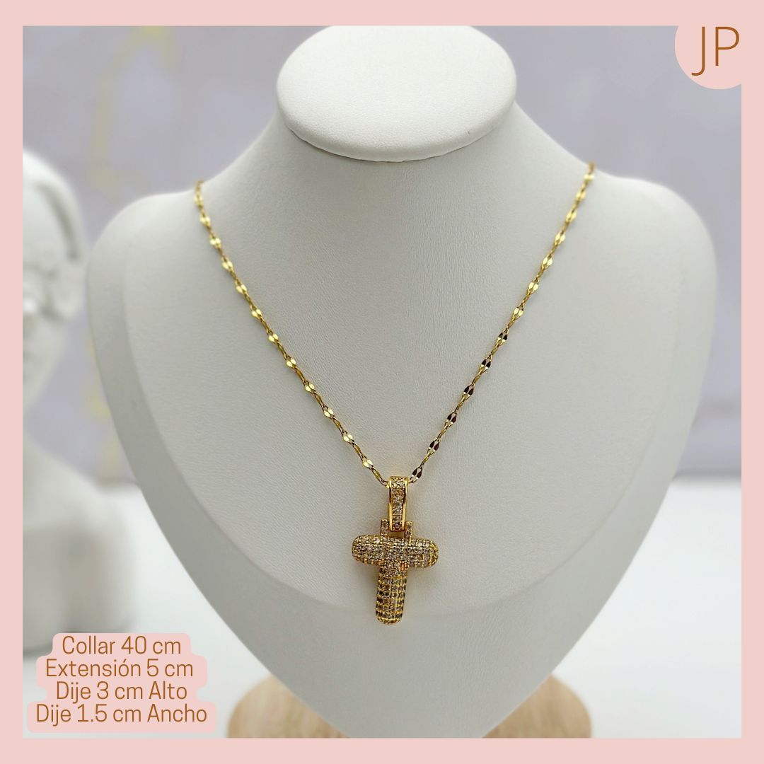 Lindo Collar Inicial T Acero Microcirconado