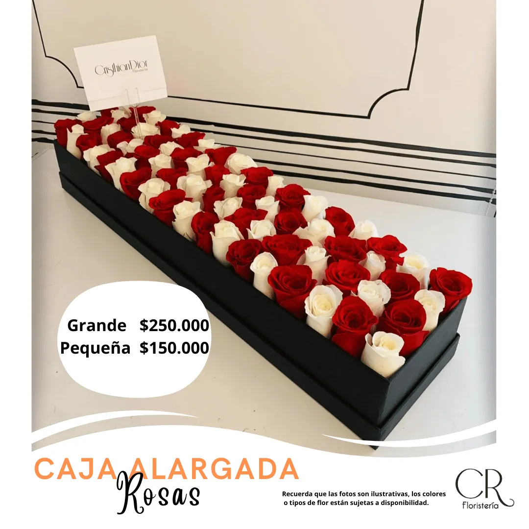 Caja Alargada Deluxe de Rosas