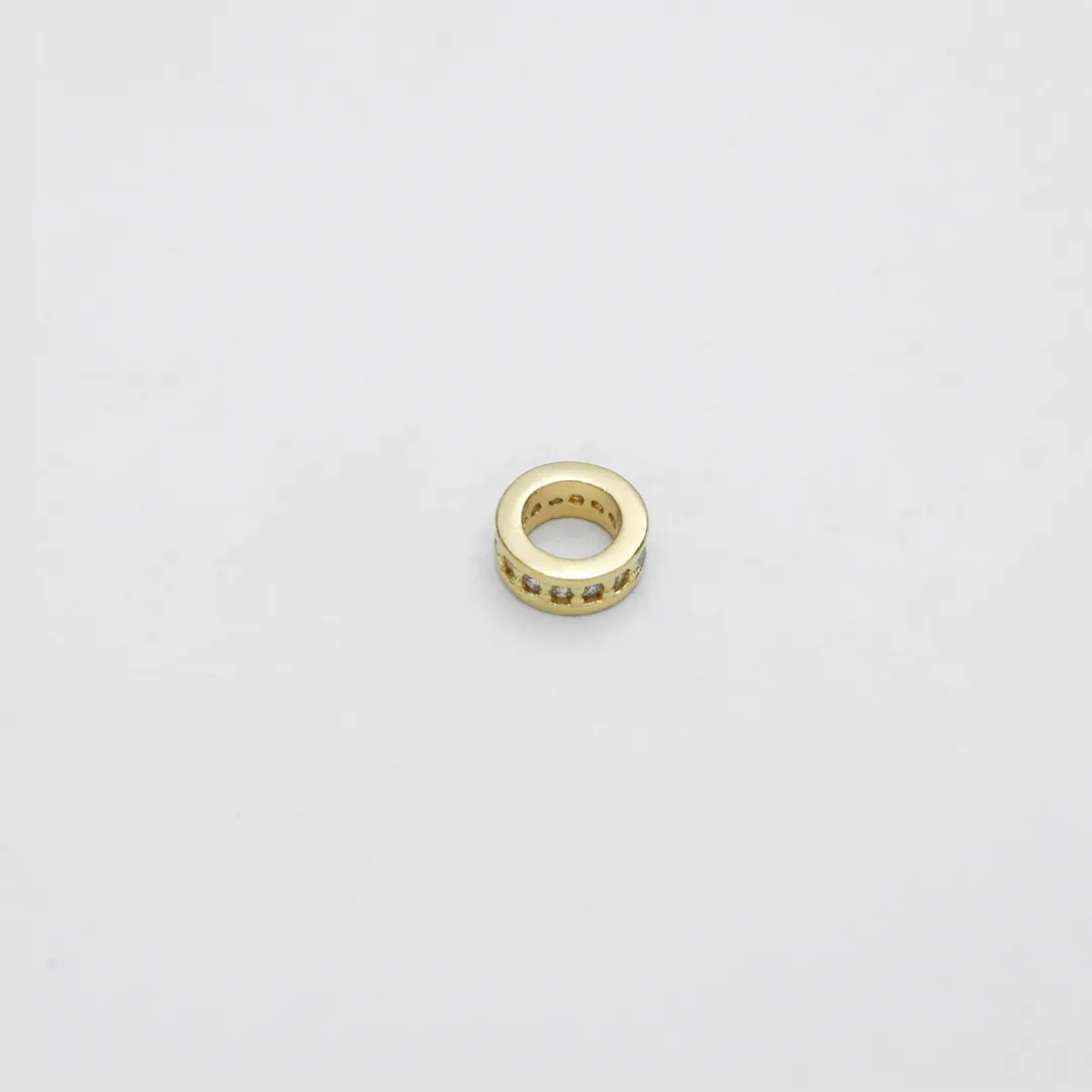 Herraje Rondel Circonias cristal 1 Linea 8 mm