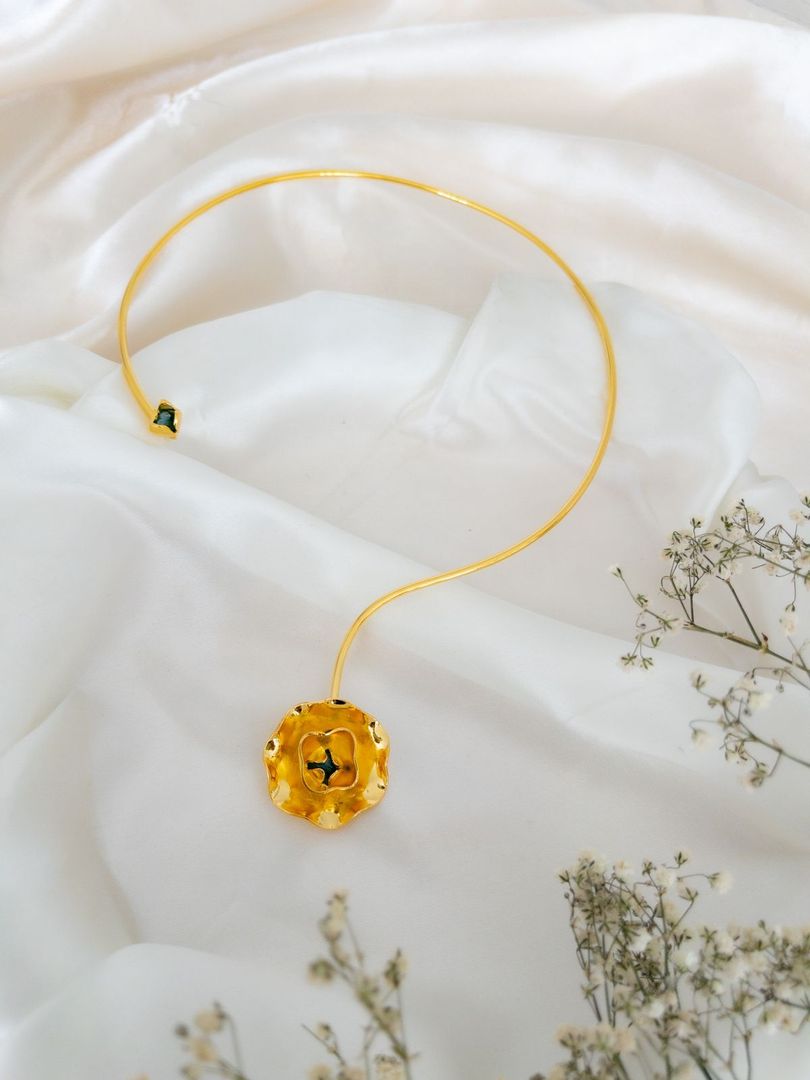 CHOKER FLOR CON PIEDRA - ITIEL