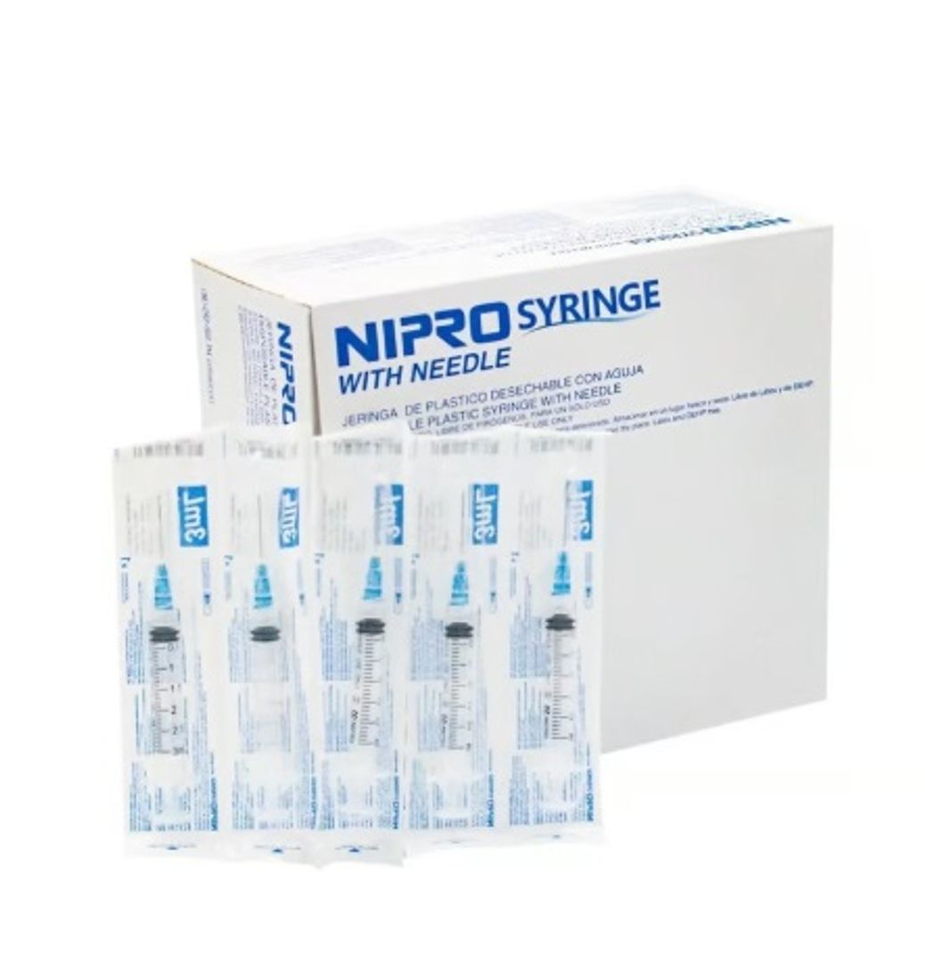 JERINGA 3ML 23G NIPRO AGUJA CORTA UNIDAD