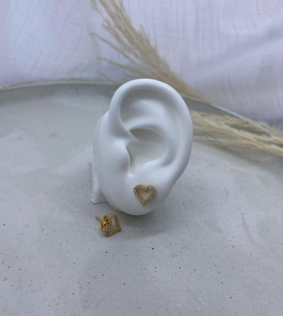 Topo corazón, oro laminado 