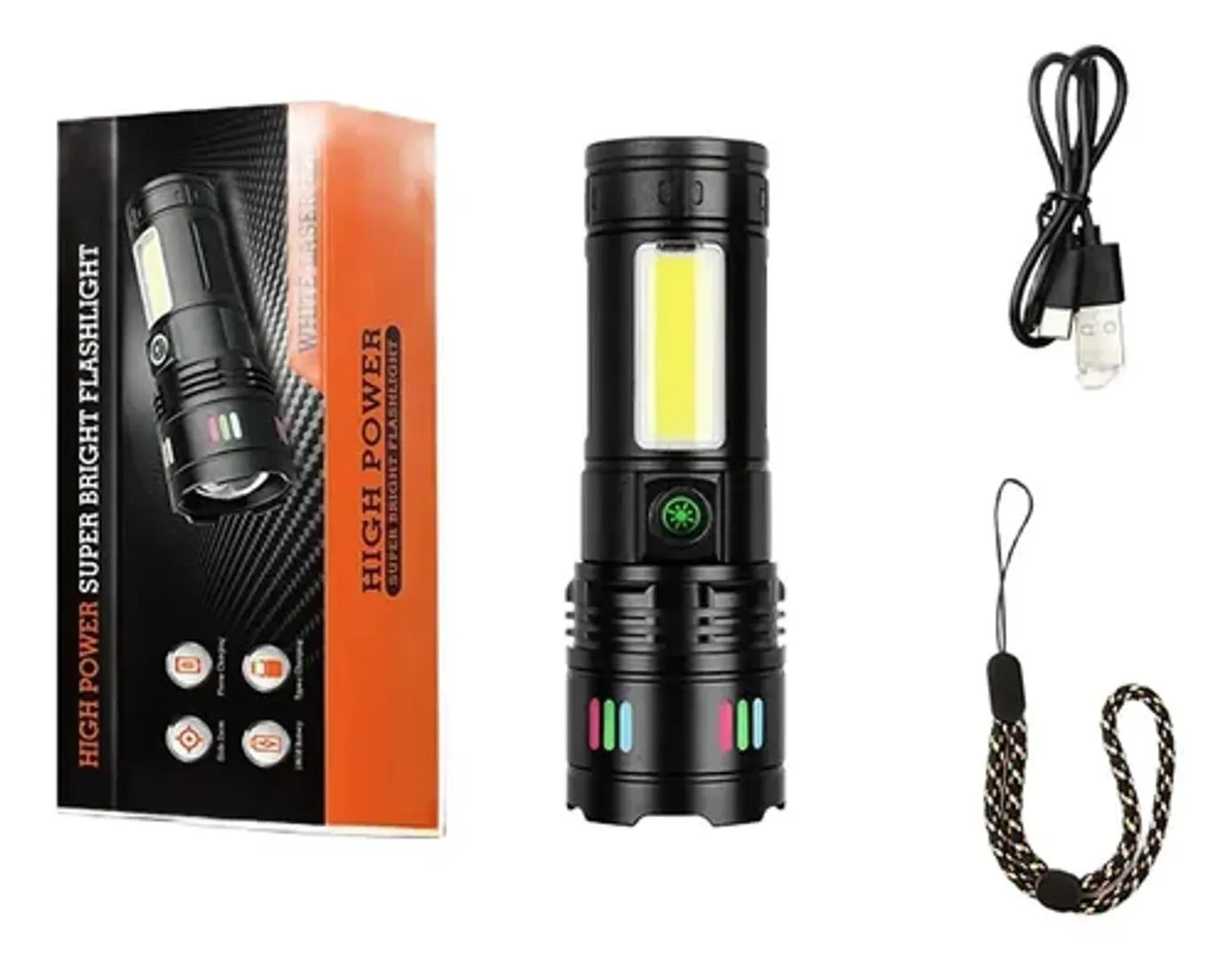 LINTERNA LED PORTATIL TACTICA RECARGABLE ZOOM DK-245 HIGH POWER