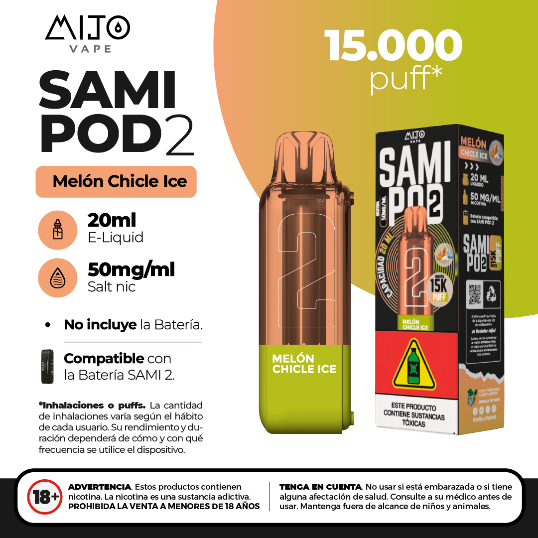 Mijo Sami Pod Melon Chicle 15.000 Puffs