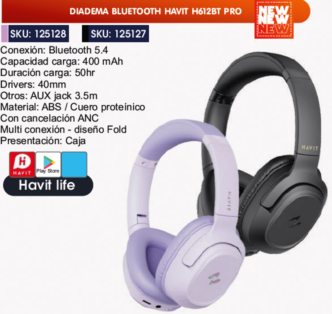 DIADEMA BLUETOOTH HAVIT H612BT PRO