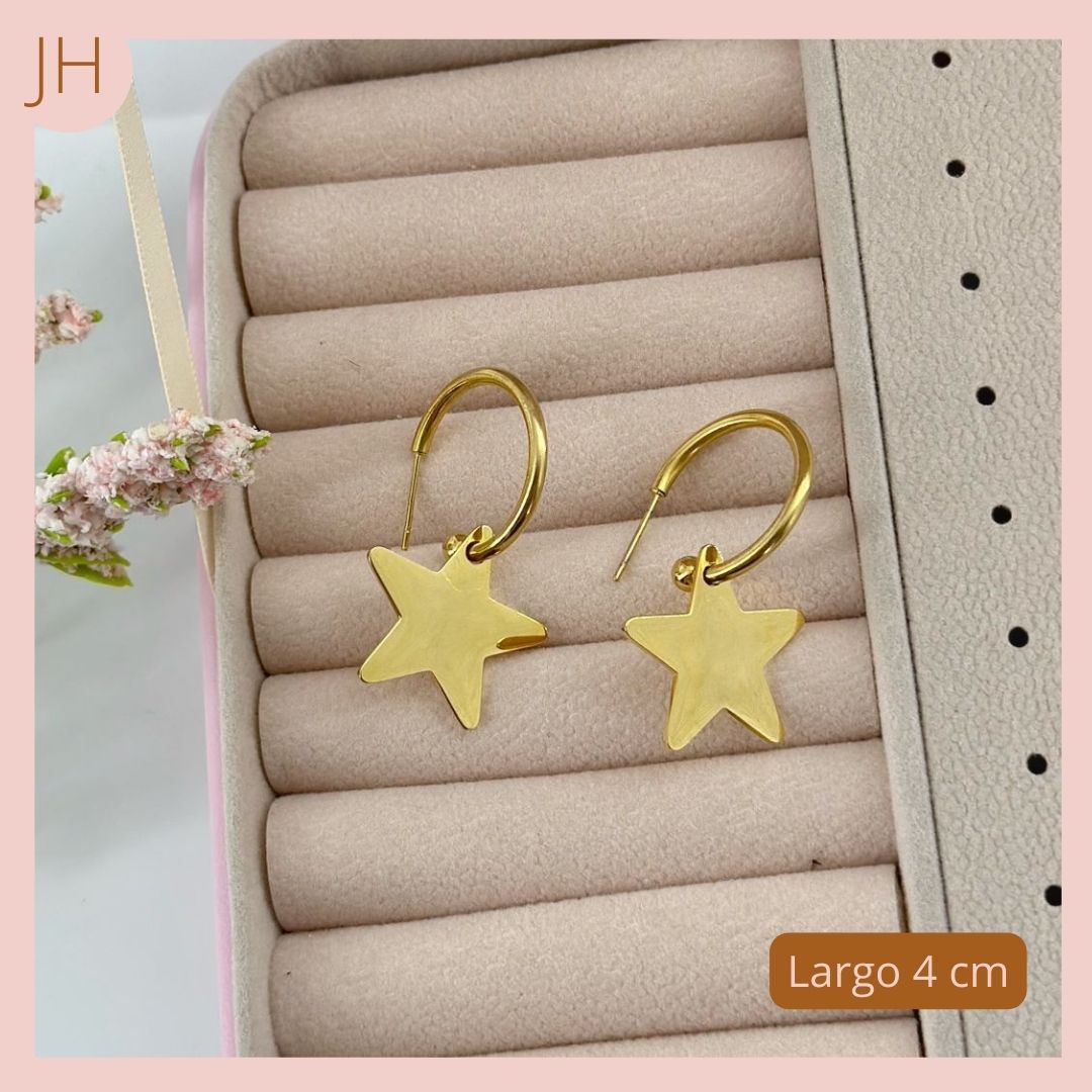 ARETES TIPO CANDONGAS ESTRELLAS