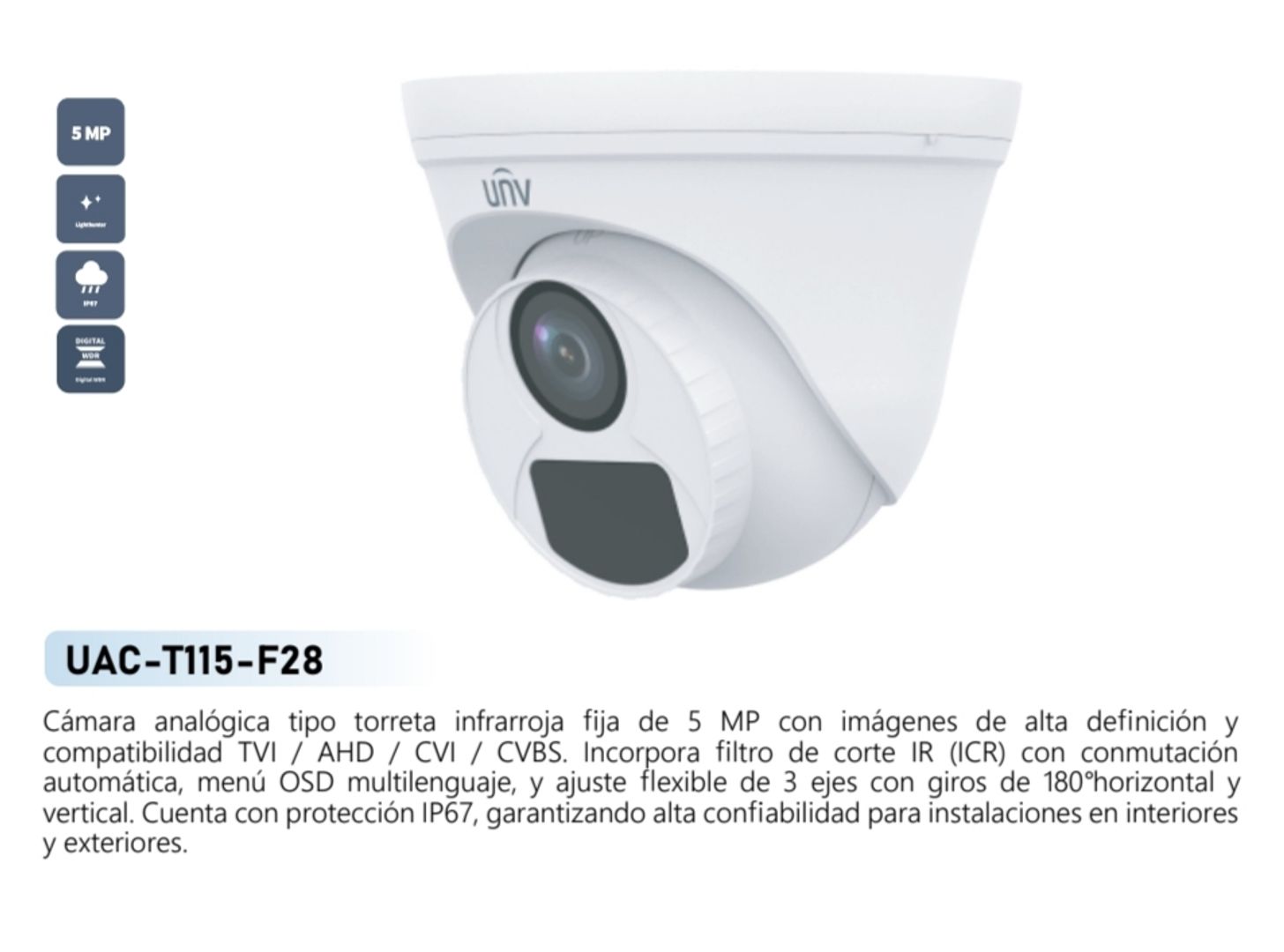 CAMARA DOMO 5MP UNIVIEW 