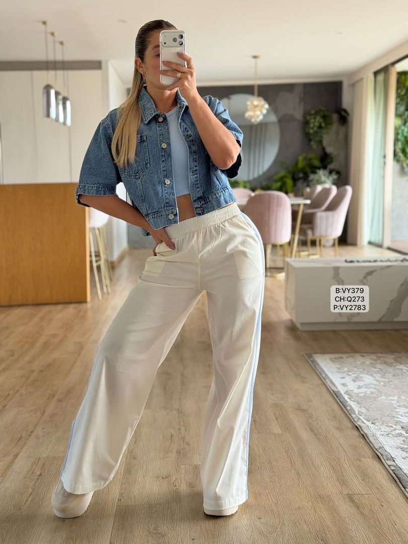 PANTALON LINO LINEAS SESGOS VY2783
