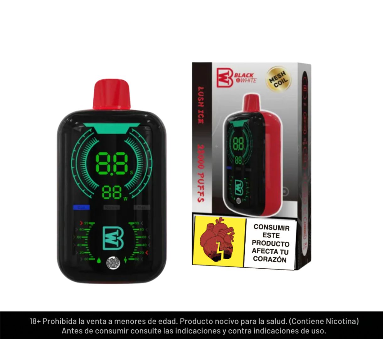 Black And White Lush Ice 28.000 Puffs