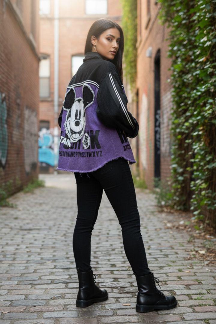 CHAQUETA MICKEY MORADA