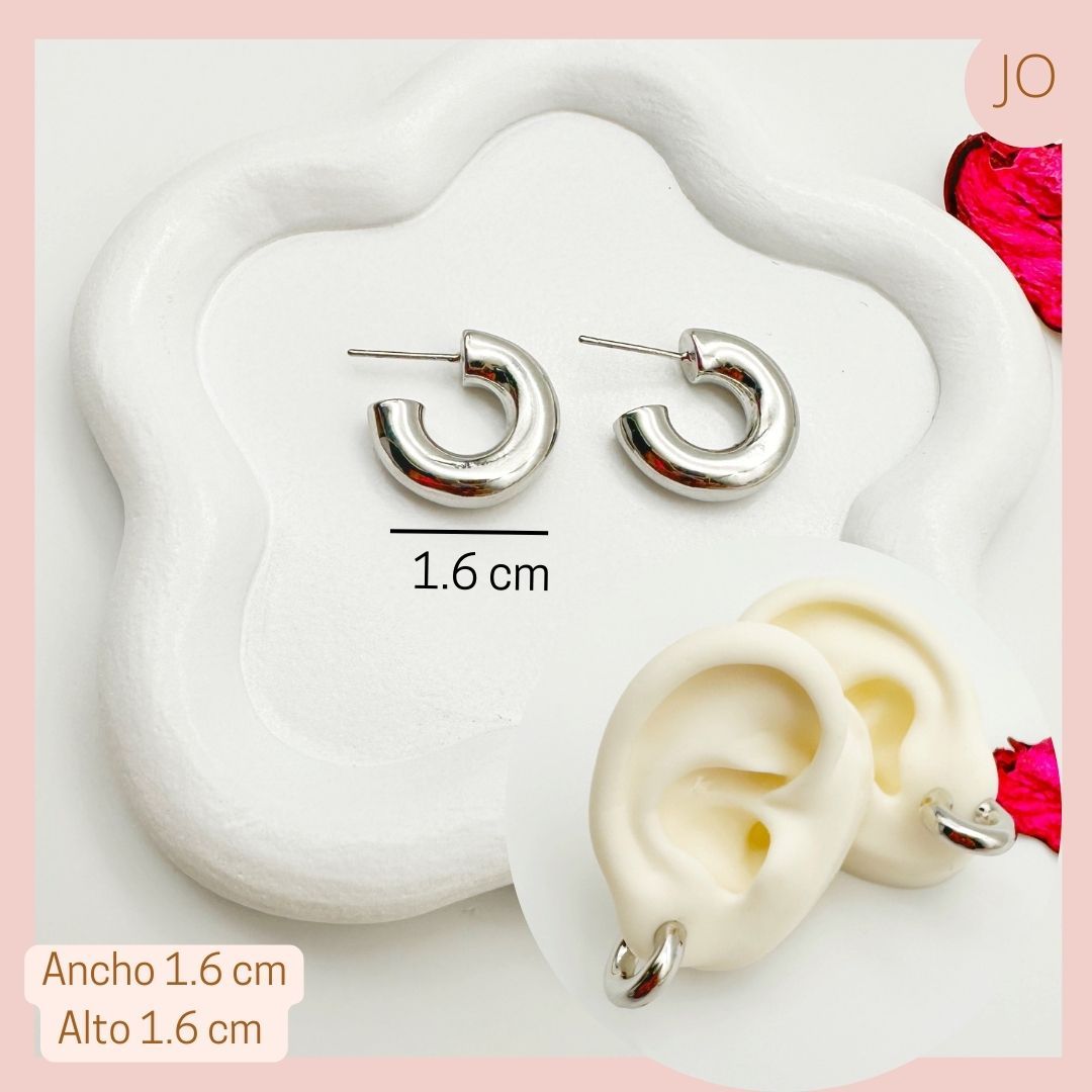 Candongas Lisas Plateadas Elegant