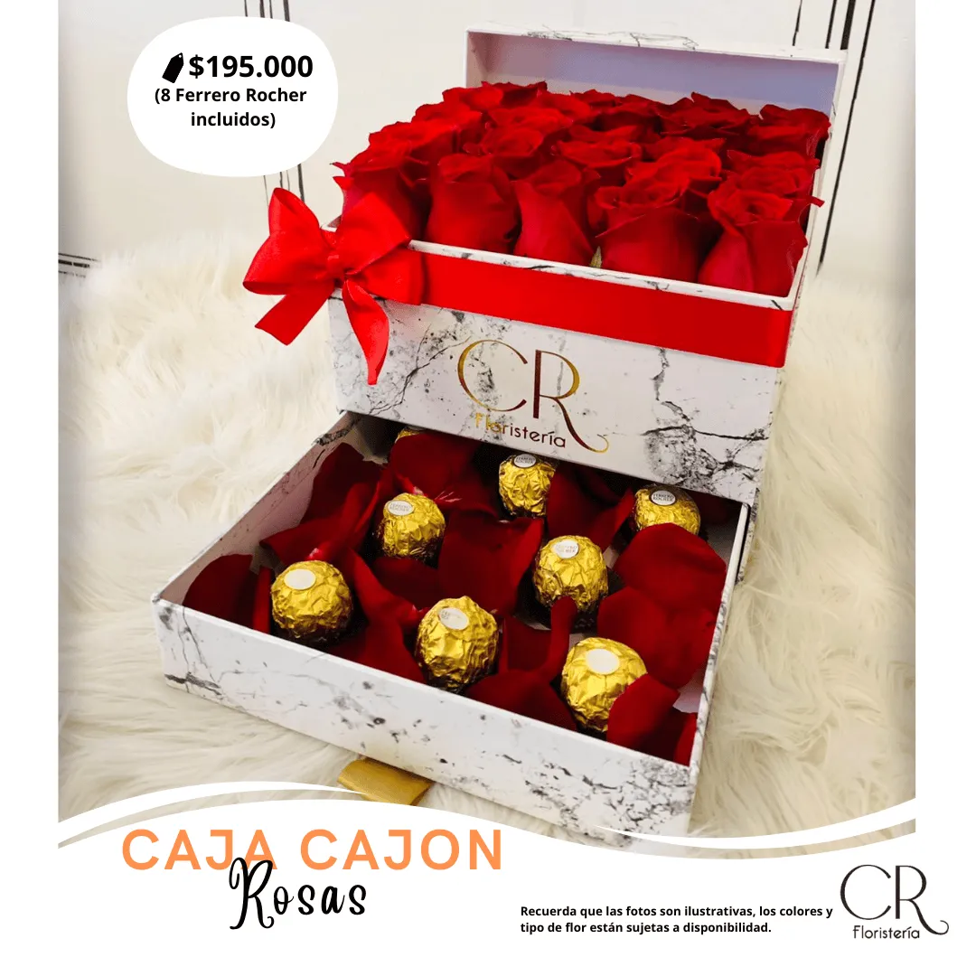 Caja Cajón Deluxe de Rosas