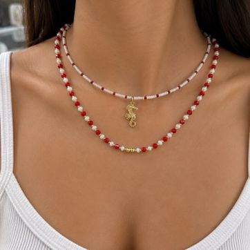 Collar Tejido Mostacilla Mar - imagen 1